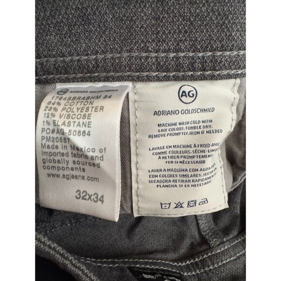 AG Adriano Goldschmied The Everett Slim Straight Leg Gray Pants Mens Size 32x34 - Picture 7 of 7